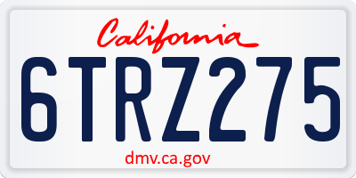 CA license plate 6TRZ275