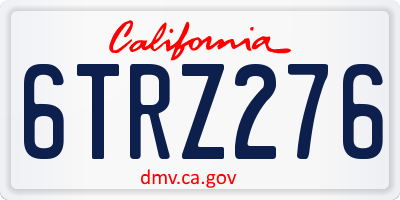 CA license plate 6TRZ276