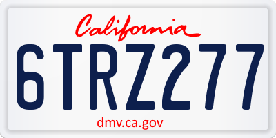 CA license plate 6TRZ277