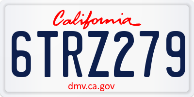 CA license plate 6TRZ279