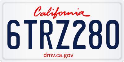 CA license plate 6TRZ280