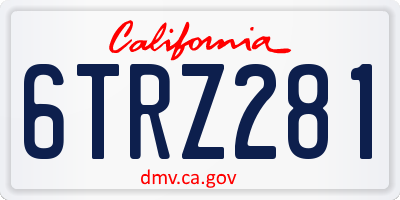 CA license plate 6TRZ281