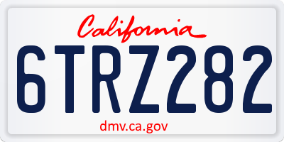 CA license plate 6TRZ282