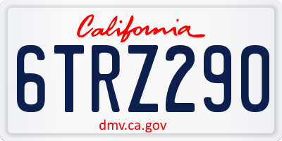 CA license plate 6TRZ290