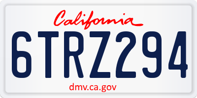 CA license plate 6TRZ294