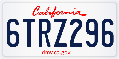 CA license plate 6TRZ296