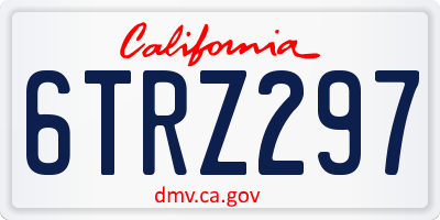 CA license plate 6TRZ297