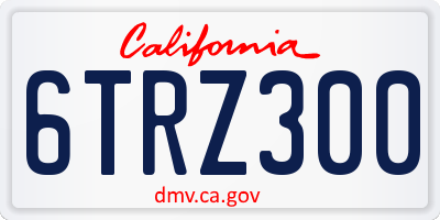 CA license plate 6TRZ300