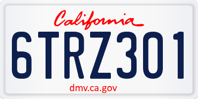 CA license plate 6TRZ301