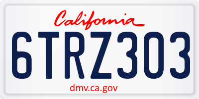 CA license plate 6TRZ303