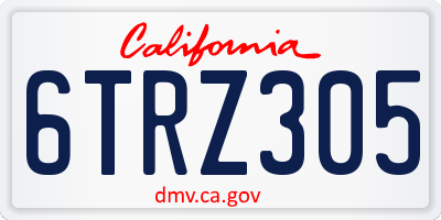 CA license plate 6TRZ305