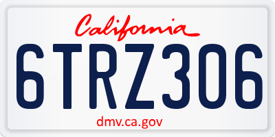 CA license plate 6TRZ306