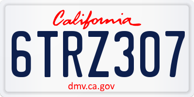 CA license plate 6TRZ307