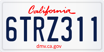 CA license plate 6TRZ311