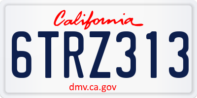 CA license plate 6TRZ313