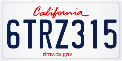 CA license plate 6TRZ315