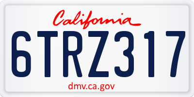 CA license plate 6TRZ317