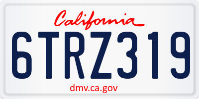 CA license plate 6TRZ319