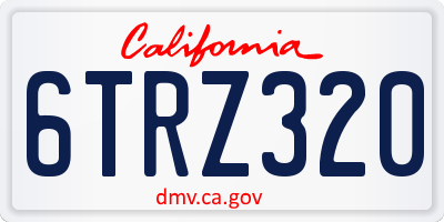 CA license plate 6TRZ320