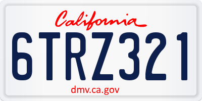 CA license plate 6TRZ321