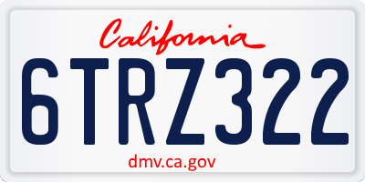 CA license plate 6TRZ322