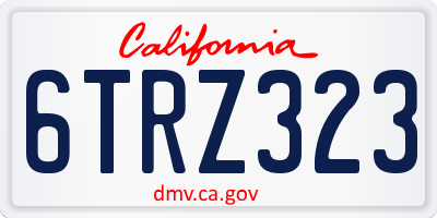 CA license plate 6TRZ323