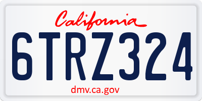 CA license plate 6TRZ324