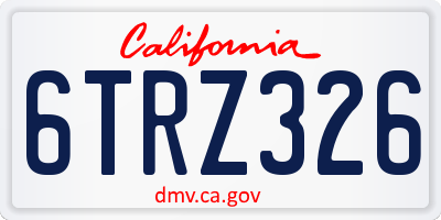 CA license plate 6TRZ326