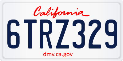 CA license plate 6TRZ329
