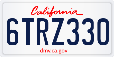 CA license plate 6TRZ330