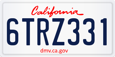 CA license plate 6TRZ331