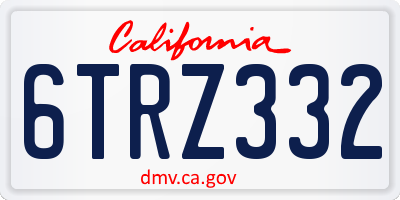 CA license plate 6TRZ332