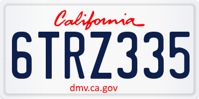 CA license plate 6TRZ335