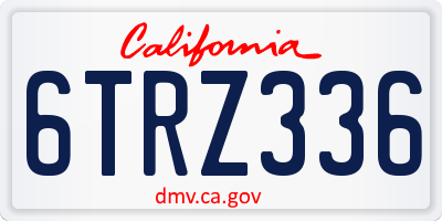 CA license plate 6TRZ336