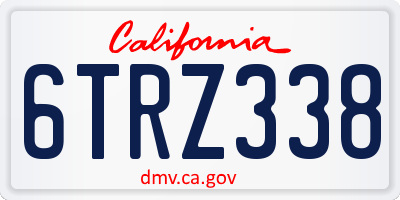 CA license plate 6TRZ338