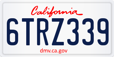 CA license plate 6TRZ339