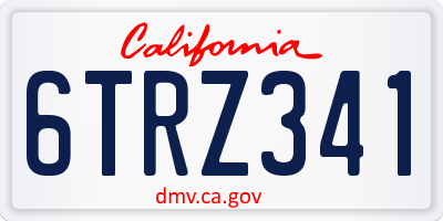 CA license plate 6TRZ341