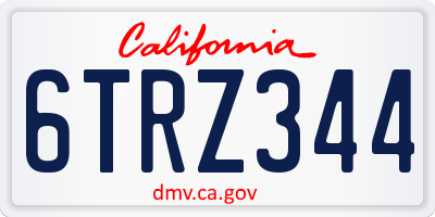 CA license plate 6TRZ344