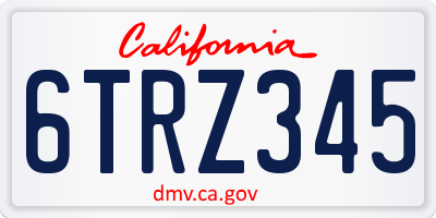 CA license plate 6TRZ345