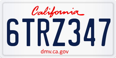 CA license plate 6TRZ347