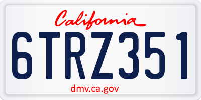 CA license plate 6TRZ351