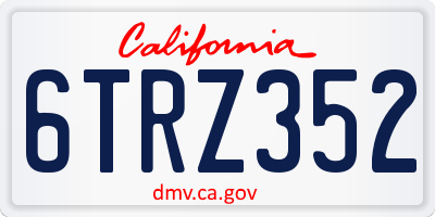 CA license plate 6TRZ352