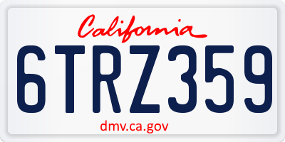 CA license plate 6TRZ359