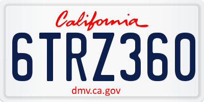 CA license plate 6TRZ360