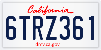 CA license plate 6TRZ361