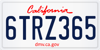 CA license plate 6TRZ365