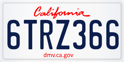 CA license plate 6TRZ366