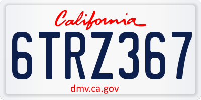CA license plate 6TRZ367