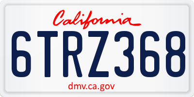 CA license plate 6TRZ368