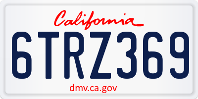 CA license plate 6TRZ369